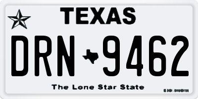 TX license plate DRN9462