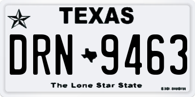 TX license plate DRN9463