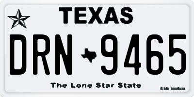 TX license plate DRN9465