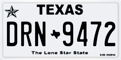 TX license plate DRN9472