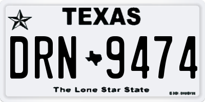 TX license plate DRN9474