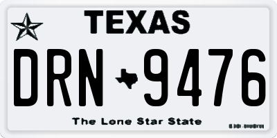 TX license plate DRN9476