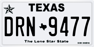 TX license plate DRN9477