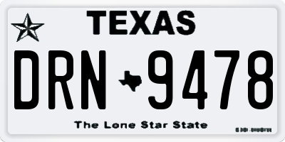 TX license plate DRN9478