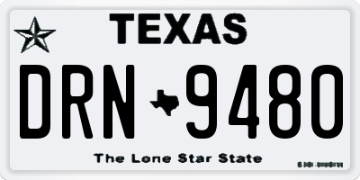 TX license plate DRN9480
