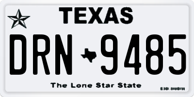 TX license plate DRN9485