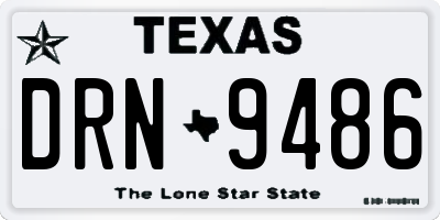 TX license plate DRN9486