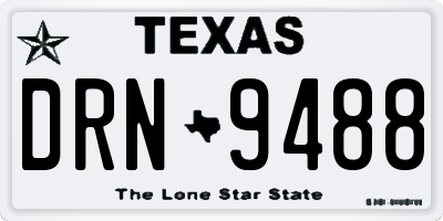 TX license plate DRN9488