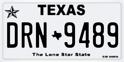 TX license plate DRN9489