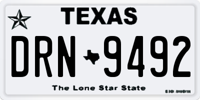 TX license plate DRN9492