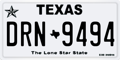 TX license plate DRN9494