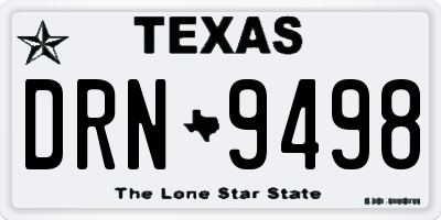 TX license plate DRN9498