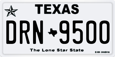 TX license plate DRN9500