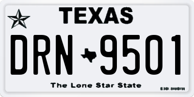 TX license plate DRN9501
