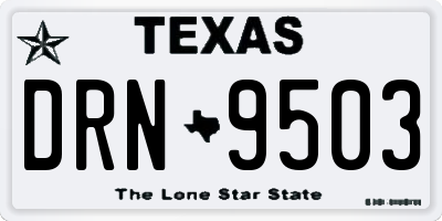 TX license plate DRN9503