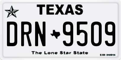 TX license plate DRN9509
