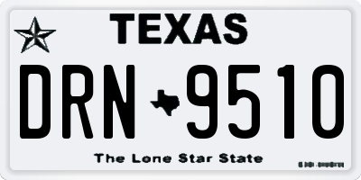 TX license plate DRN9510