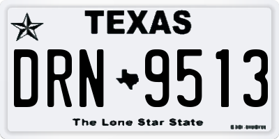 TX license plate DRN9513