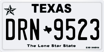 TX license plate DRN9523
