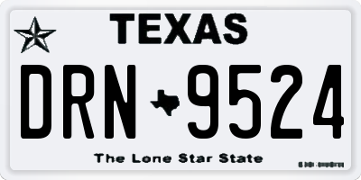 TX license plate DRN9524