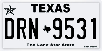 TX license plate DRN9531