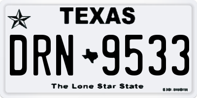 TX license plate DRN9533