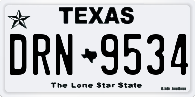 TX license plate DRN9534