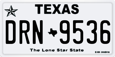 TX license plate DRN9536