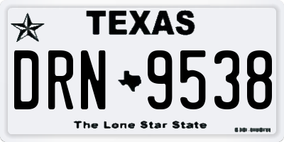 TX license plate DRN9538