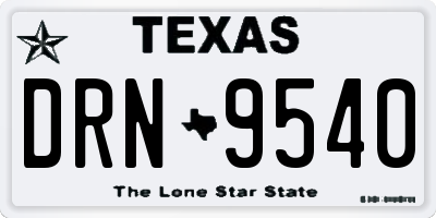TX license plate DRN9540