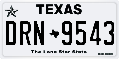 TX license plate DRN9543