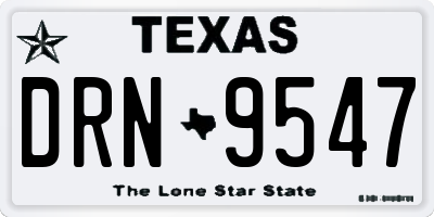 TX license plate DRN9547
