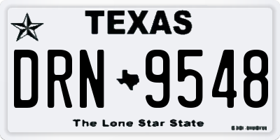 TX license plate DRN9548