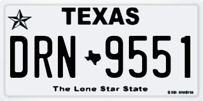 TX license plate DRN9551