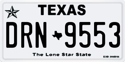 TX license plate DRN9553
