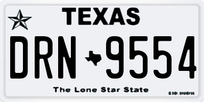 TX license plate DRN9554