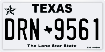 TX license plate DRN9561