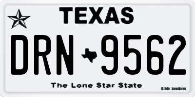 TX license plate DRN9562