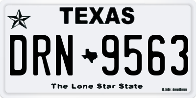 TX license plate DRN9563