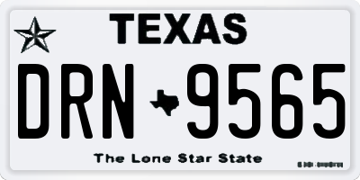 TX license plate DRN9565