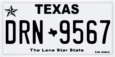 TX license plate DRN9567