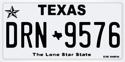 TX license plate DRN9576