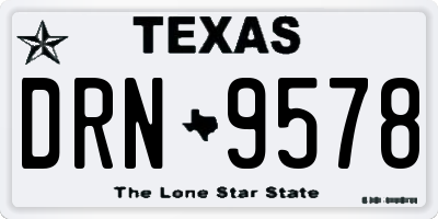 TX license plate DRN9578