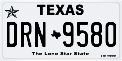 TX license plate DRN9580