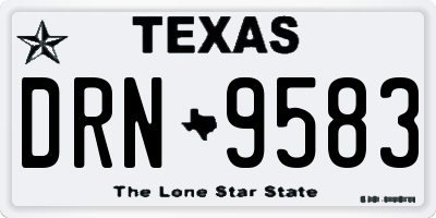 TX license plate DRN9583