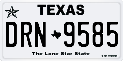 TX license plate DRN9585