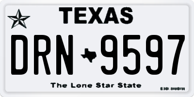 TX license plate DRN9597
