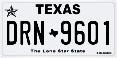 TX license plate DRN9601