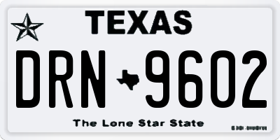 TX license plate DRN9602