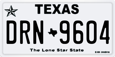 TX license plate DRN9604